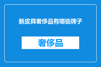 新皮具奢侈品有哪些牌子(哪些品牌是新皮具奢侈品的佼佼者？)