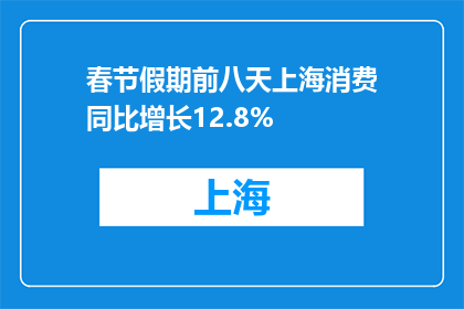春节假期前八天上海消费同比增长12.8%