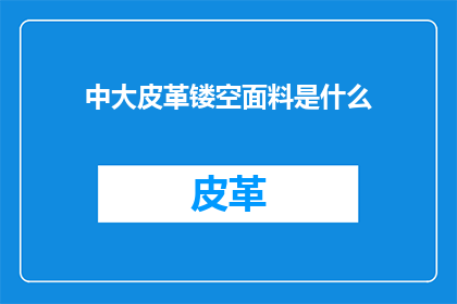 中大皮革镂空面料是什么(中大皮革镂空面料是什么？)