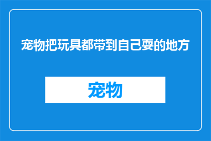 宠物把玩具都带到自己耍的地方(宠物为何偏爱将玩具带至个人专属领地？)
