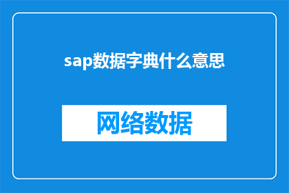 sap数据字典什么意思(SAP数据字典的含义是什么？)