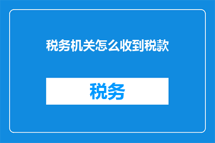 税务机关怎么收到税款(税务机关如何确保税款准确无误地收取？)