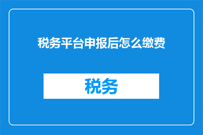 税务平台申报后怎么缴费(如何完成税务平台申报后的正确缴费步骤？)