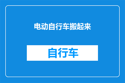 电动自行车搬起来(电动自行车能否被搬动？)