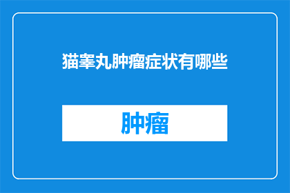 猫睾丸肿瘤症状有哪些(猫睾丸肿瘤症状有哪些？)