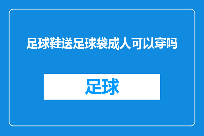 足球鞋送足球袋成人可以穿吗(成人能否使用足球鞋附带的足球袋？)